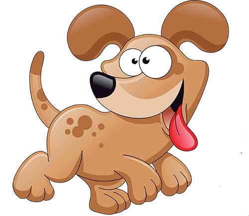PetWell brown cartoon dog, tongue hanging out